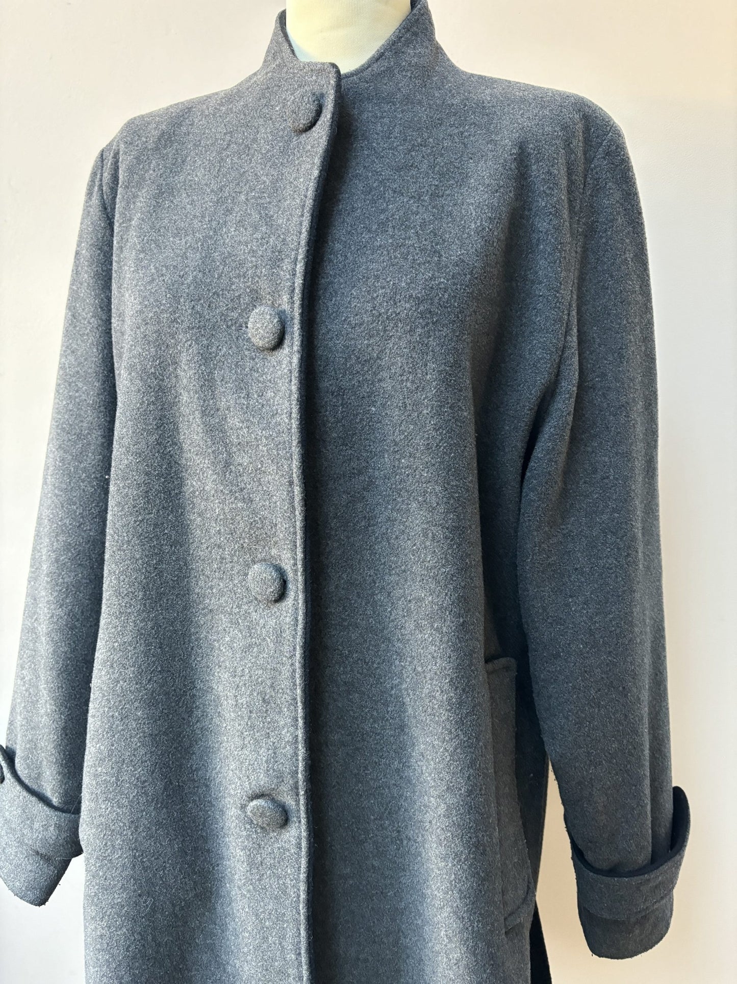 Grey wool cashmere mix coat size 14