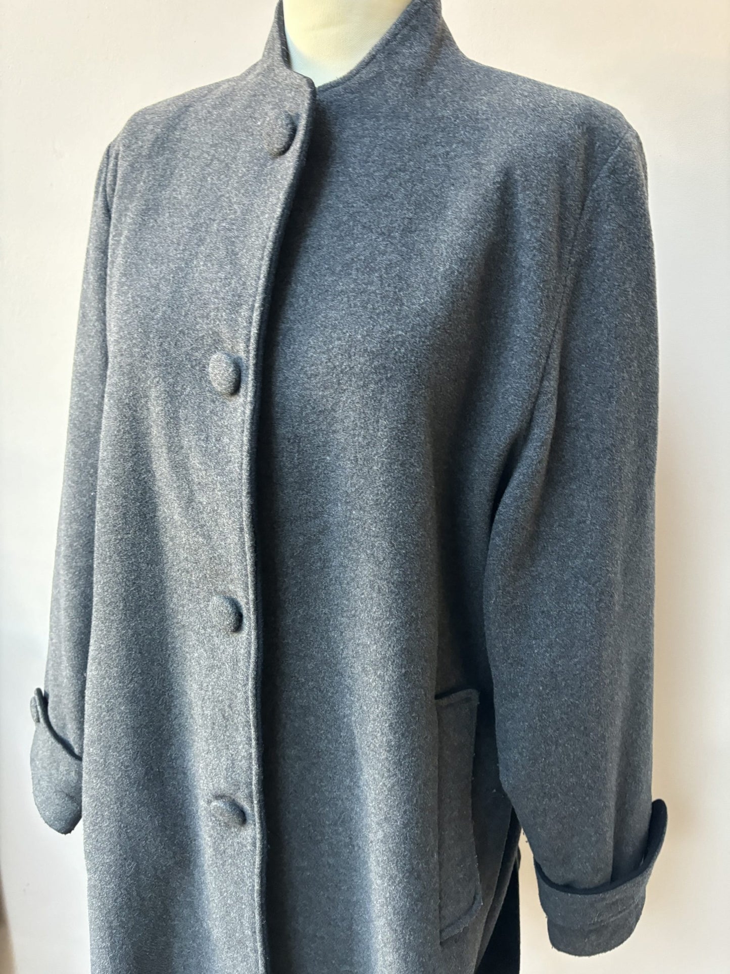 Grey wool cashmere mix coat size 14