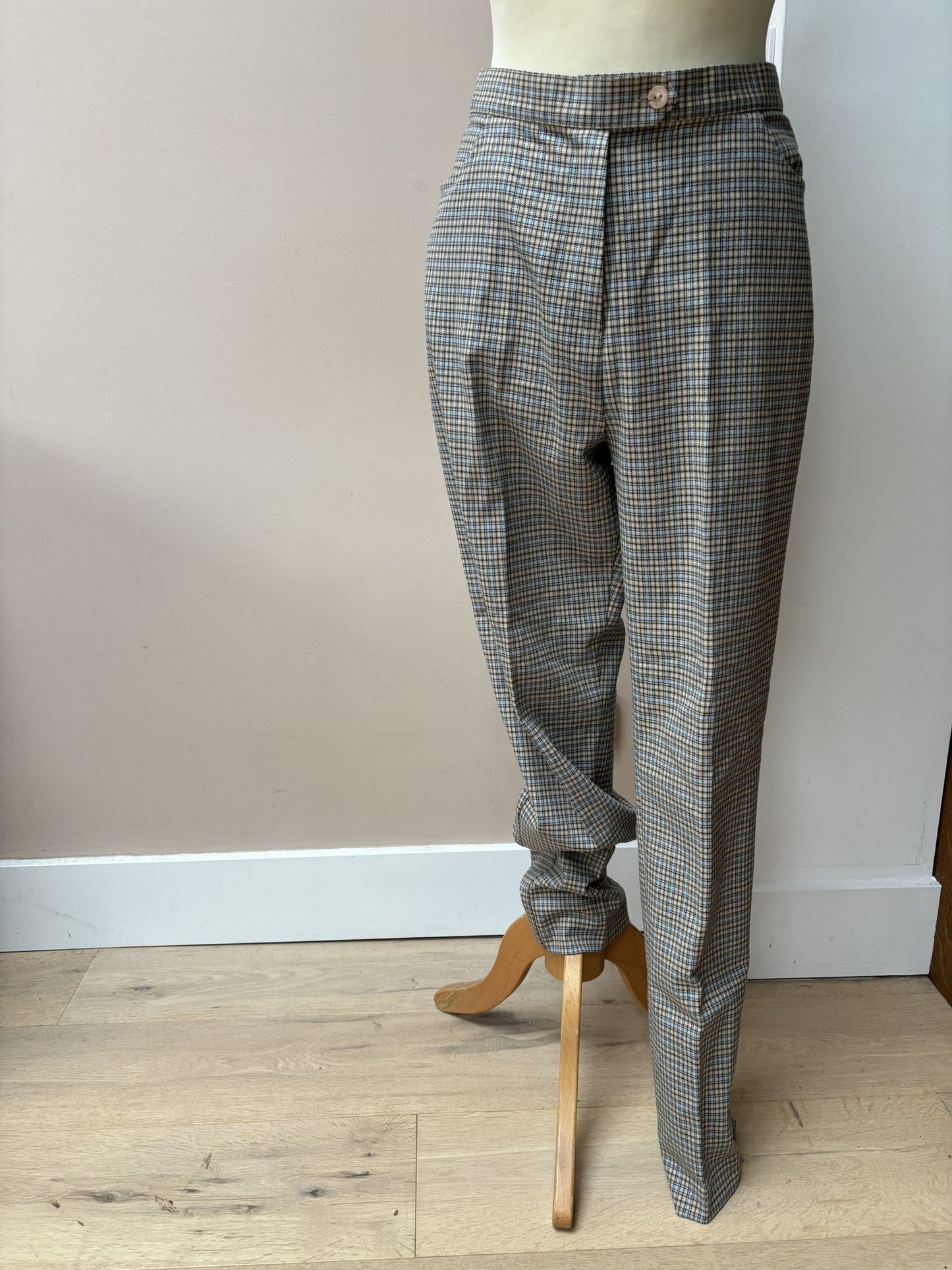 Vintage check wool mix trousers size 10/12