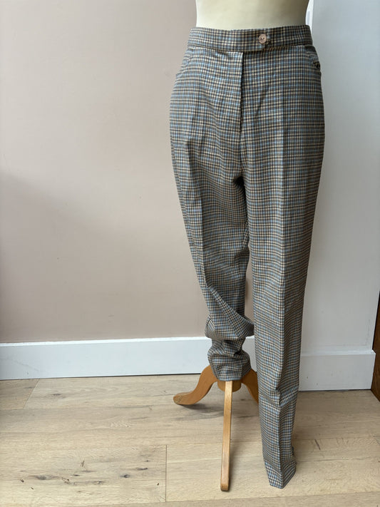 Vintage check wool mix trousers size 10/12
