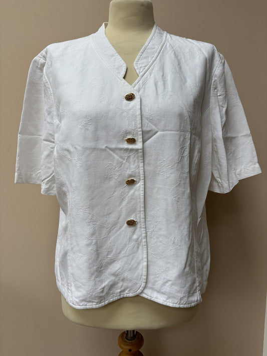 Vintage linen mix short sleeved jacket size 16