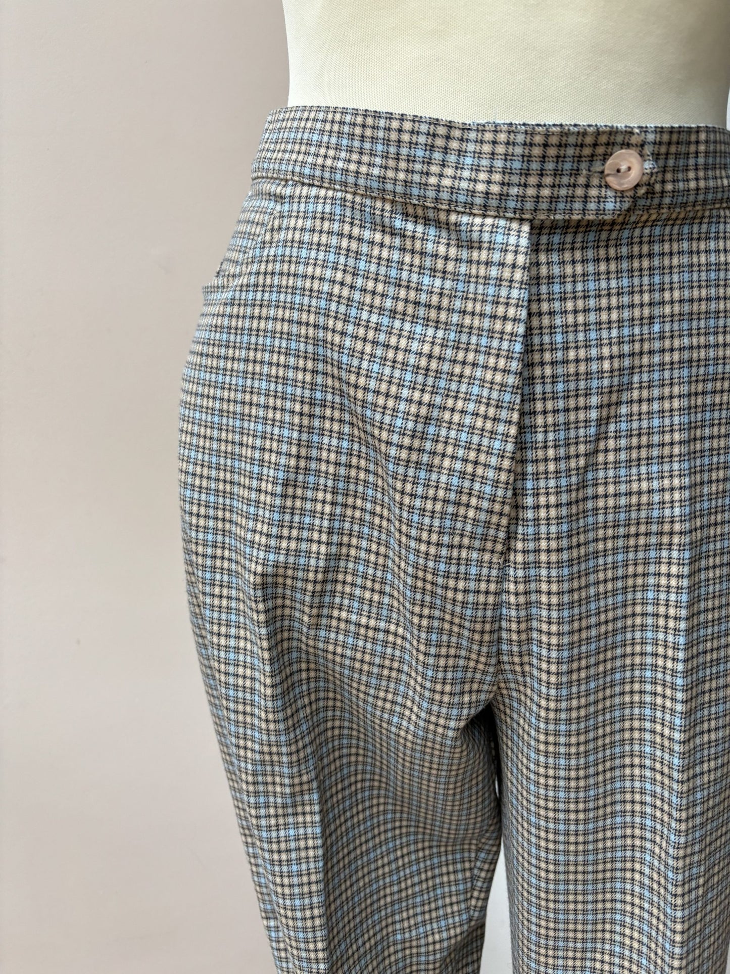 Vintage check wool mix trousers size 10/12