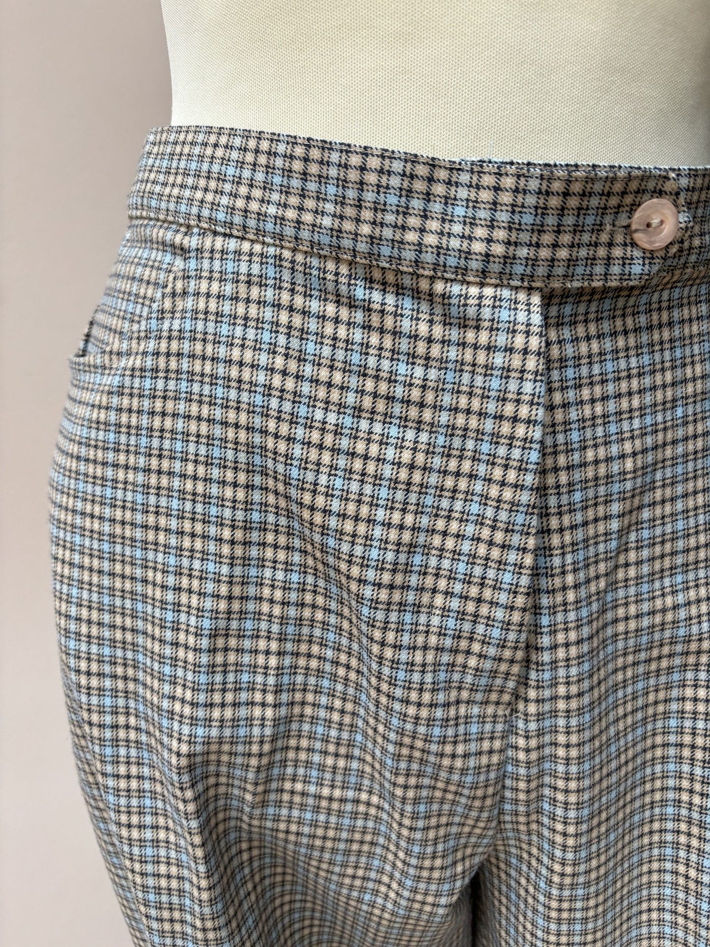 Vintage check wool mix trousers size 10/12