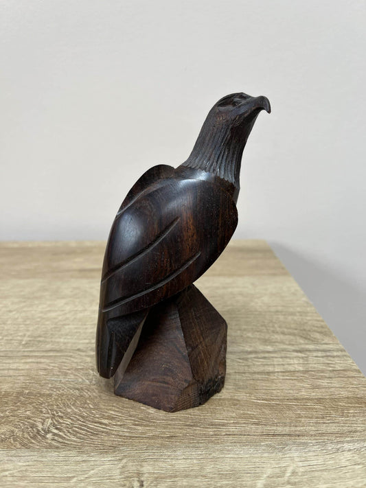 Dark wood carved eagle