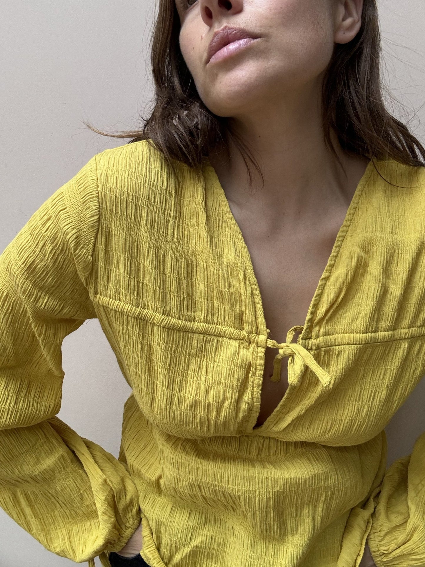 Yellow cotton top size 10