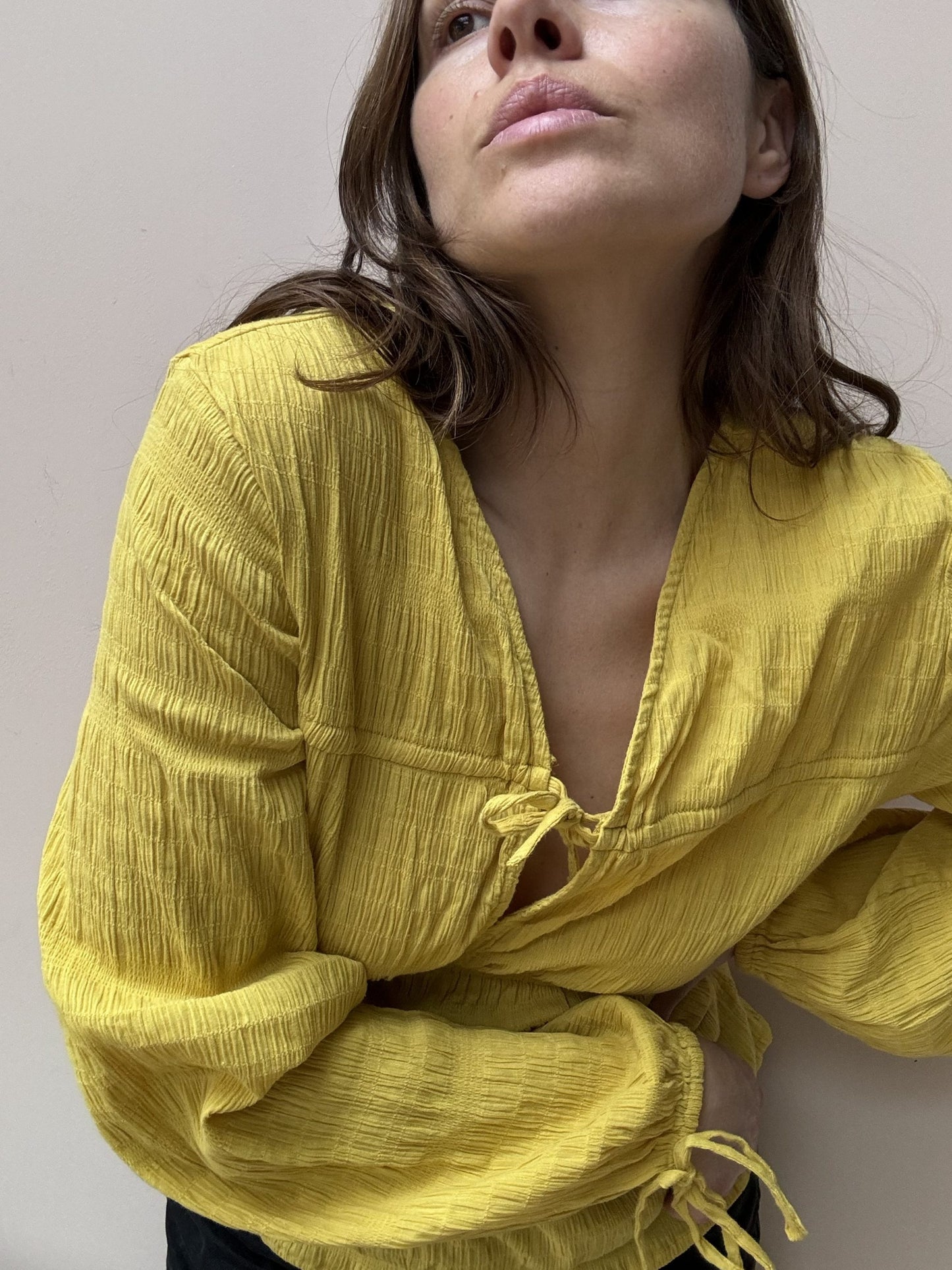 Yellow cotton top size 10