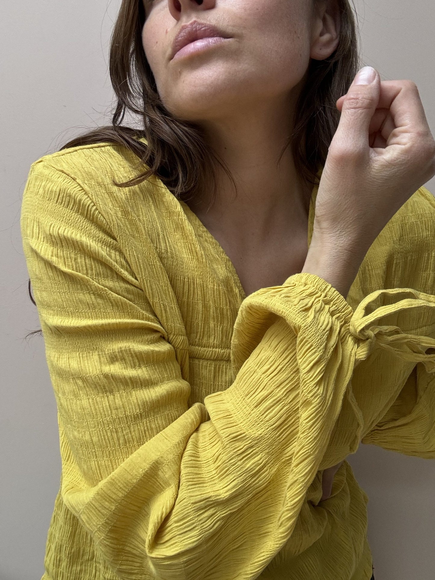 Yellow cotton top size 10