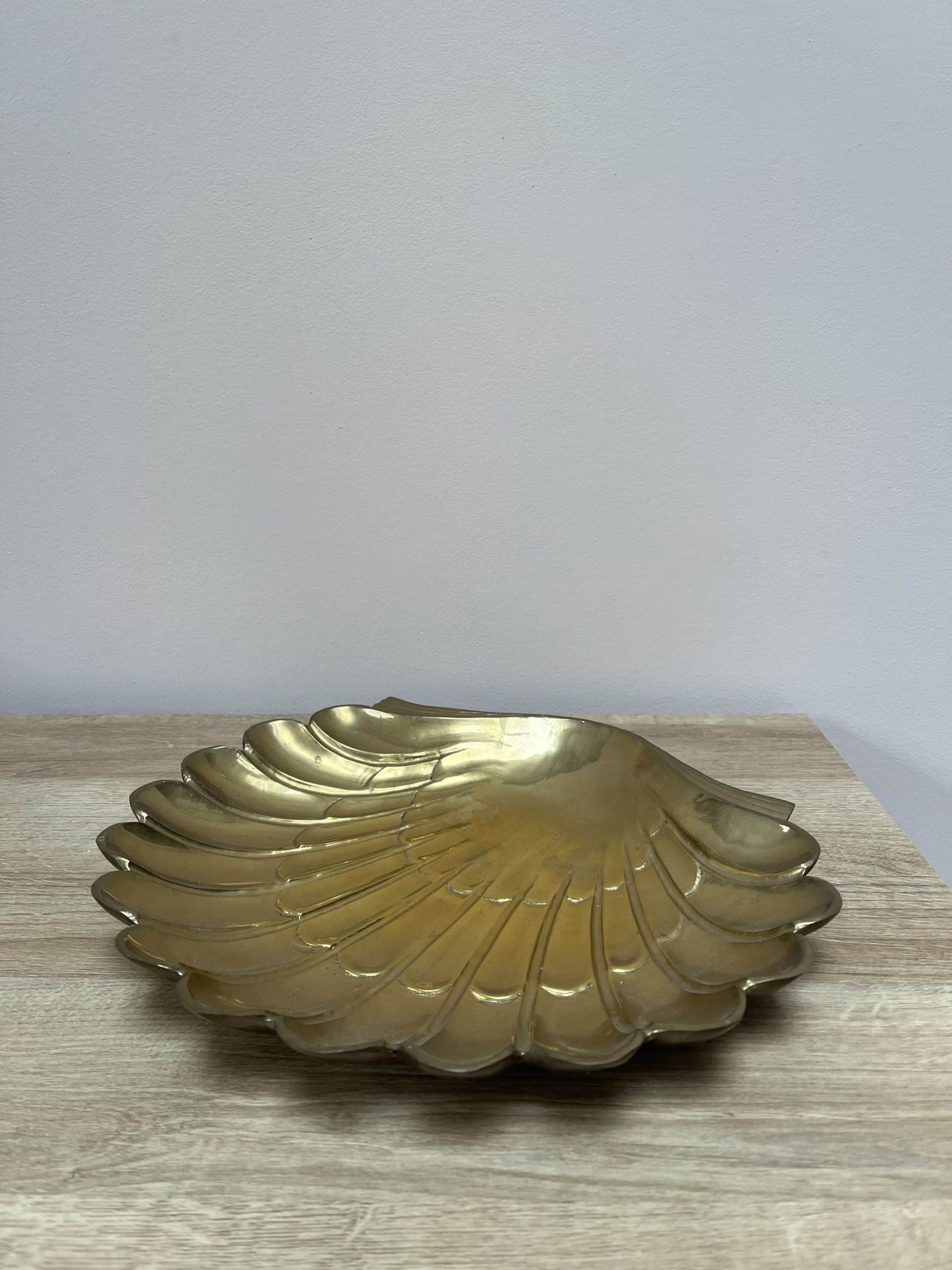 Vintage large brass shell
