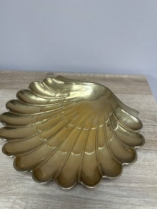 Vintage large brass shell