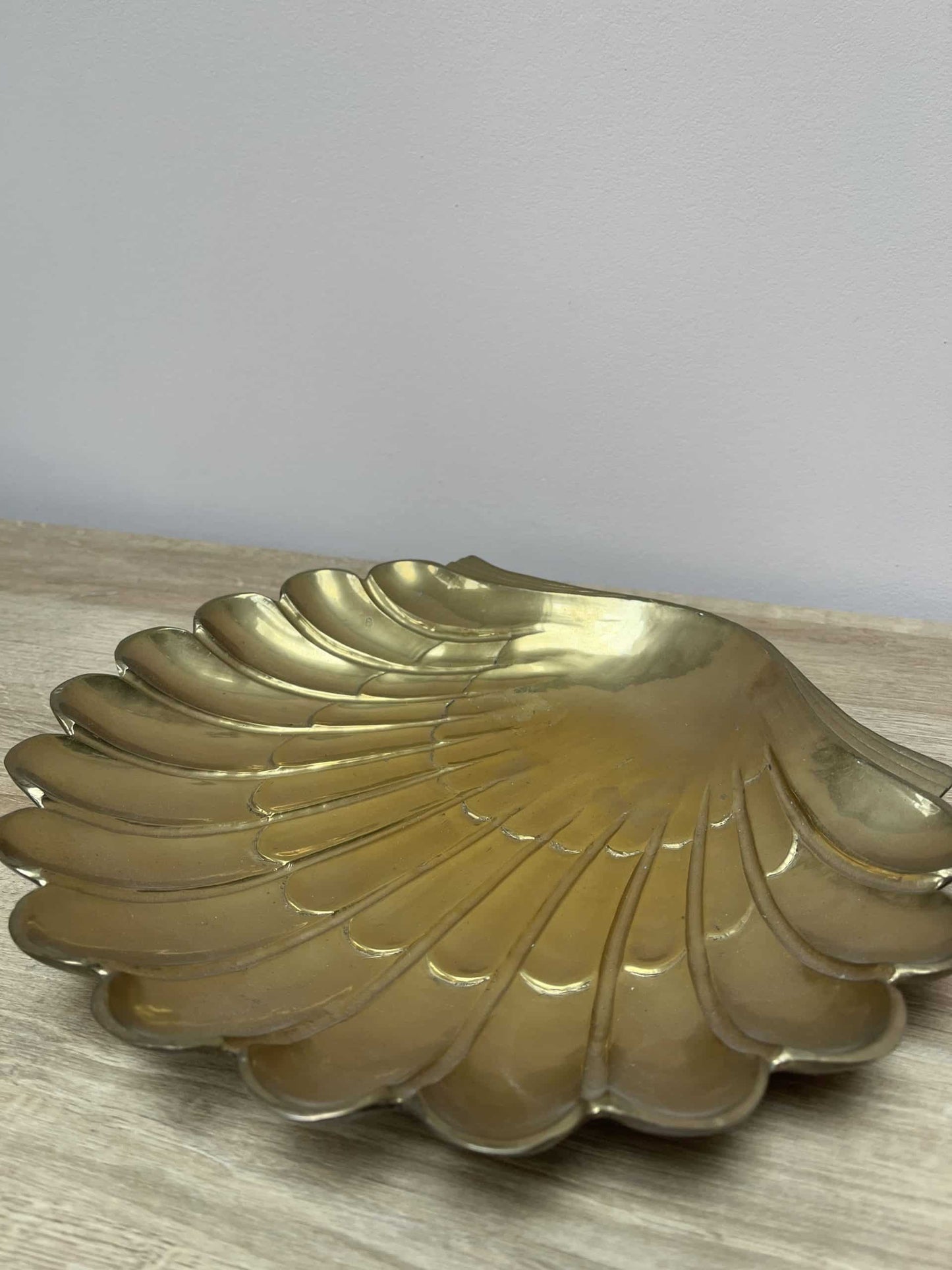 Vintage large brass shell