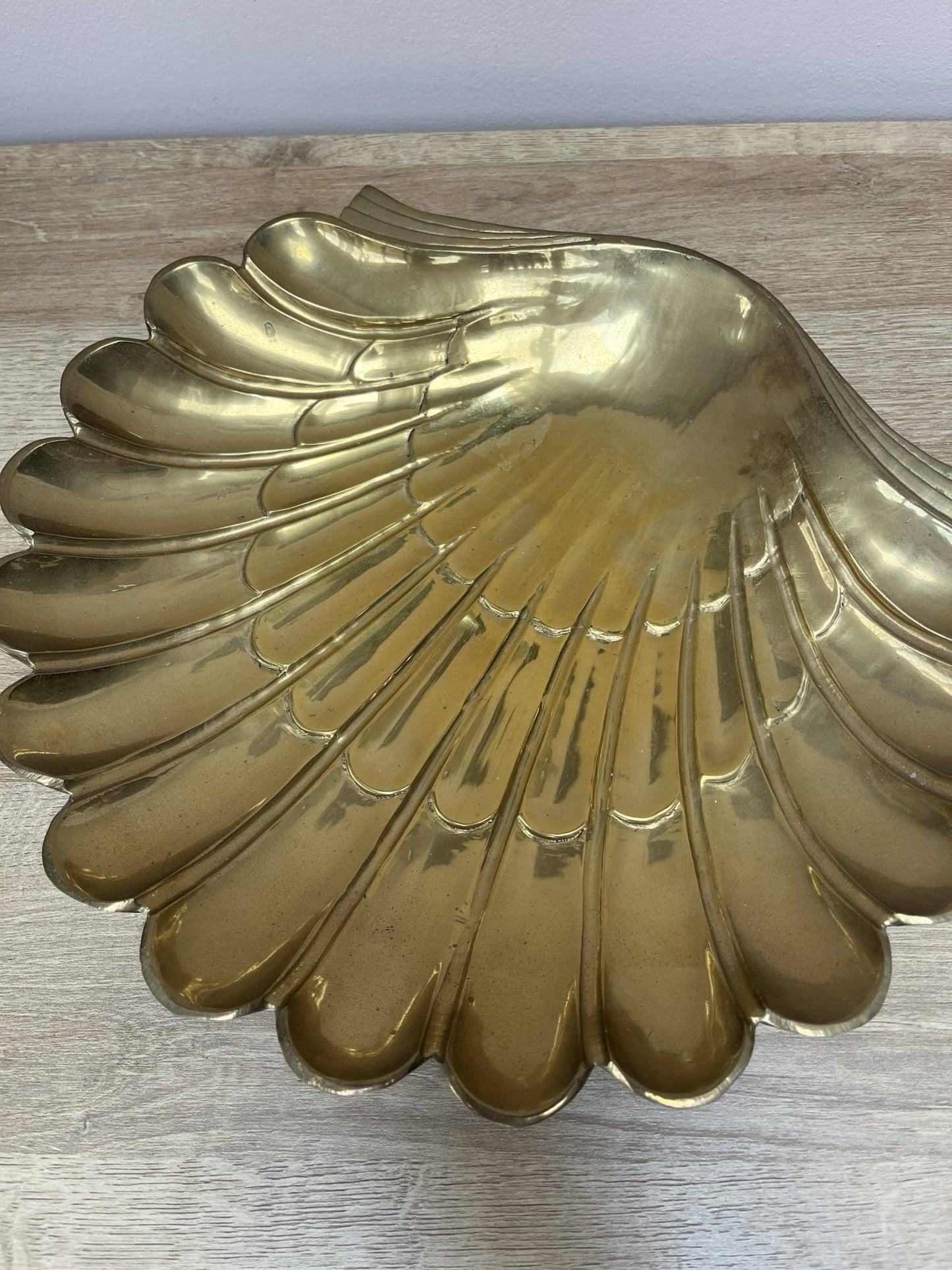 Vintage large brass shell