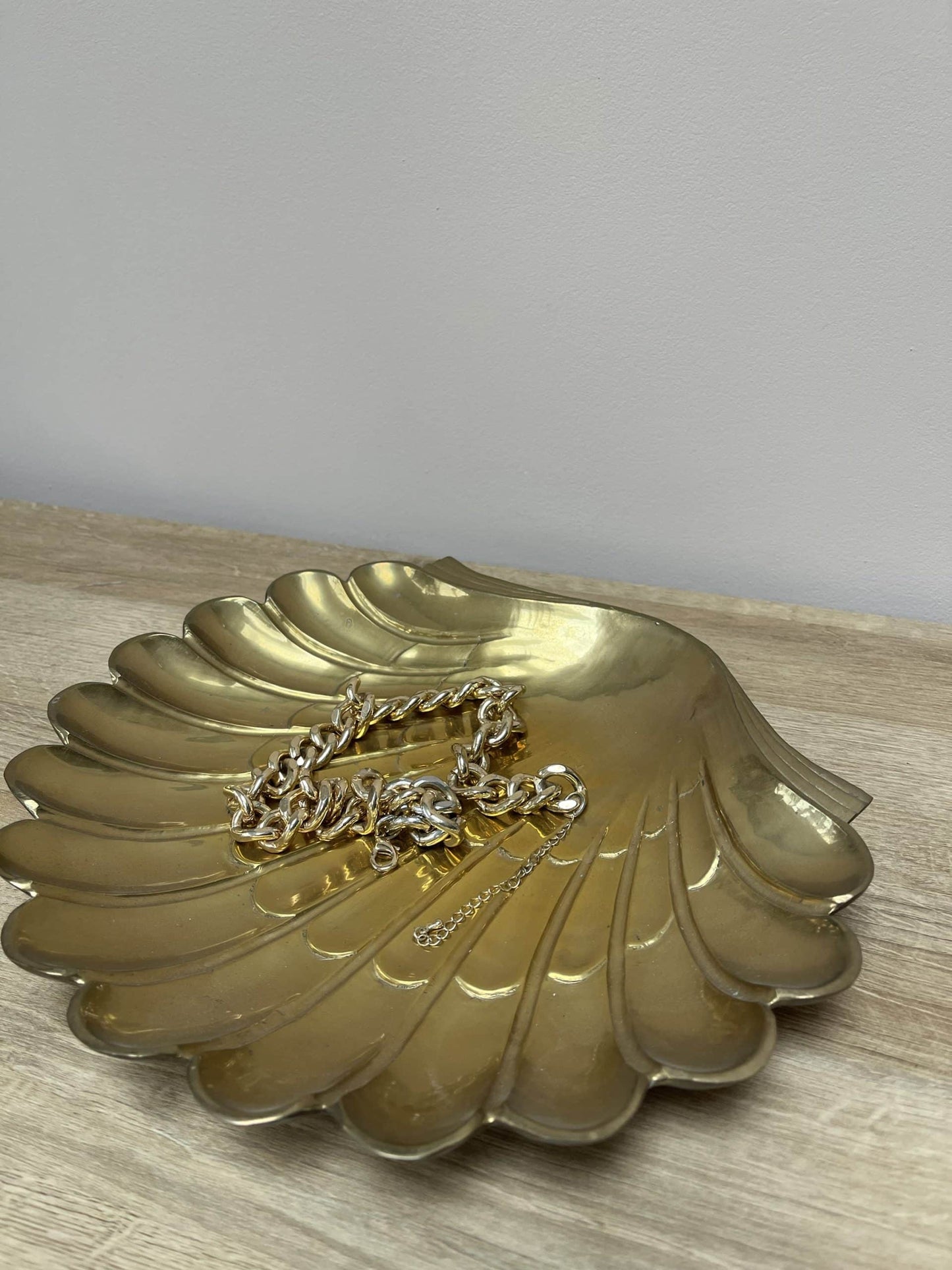 Vintage large brass shell