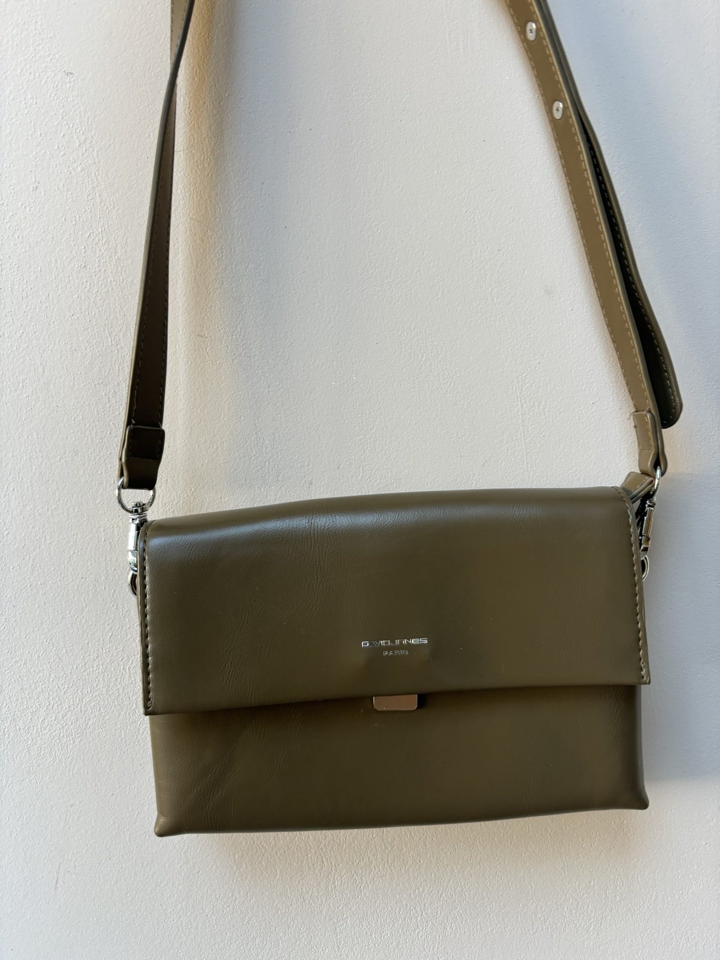 Olive green brown cross body bag