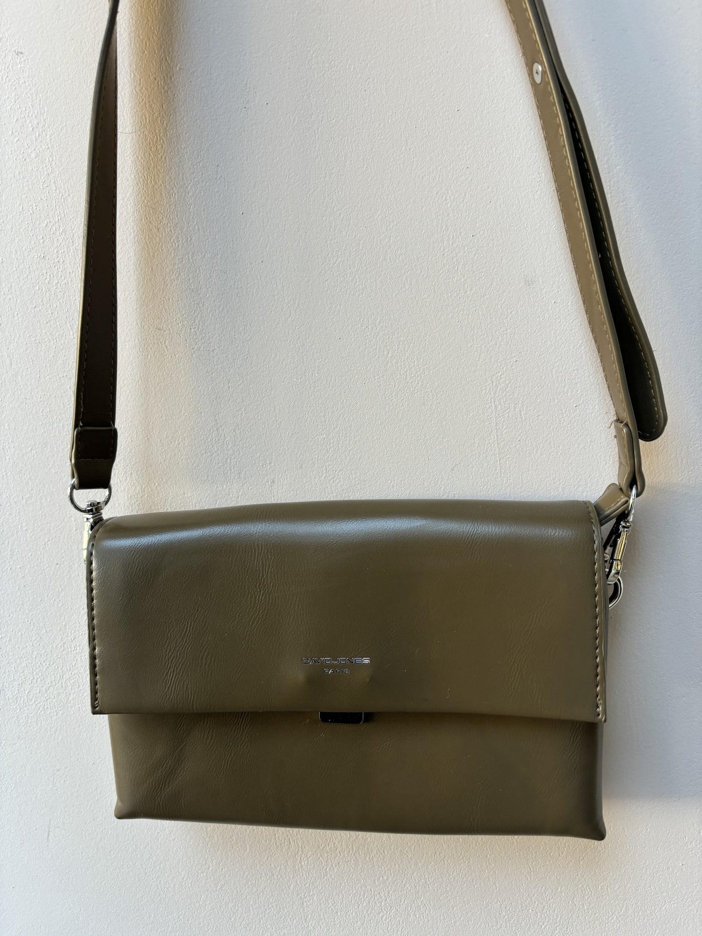 Olive green brown cross body bag
