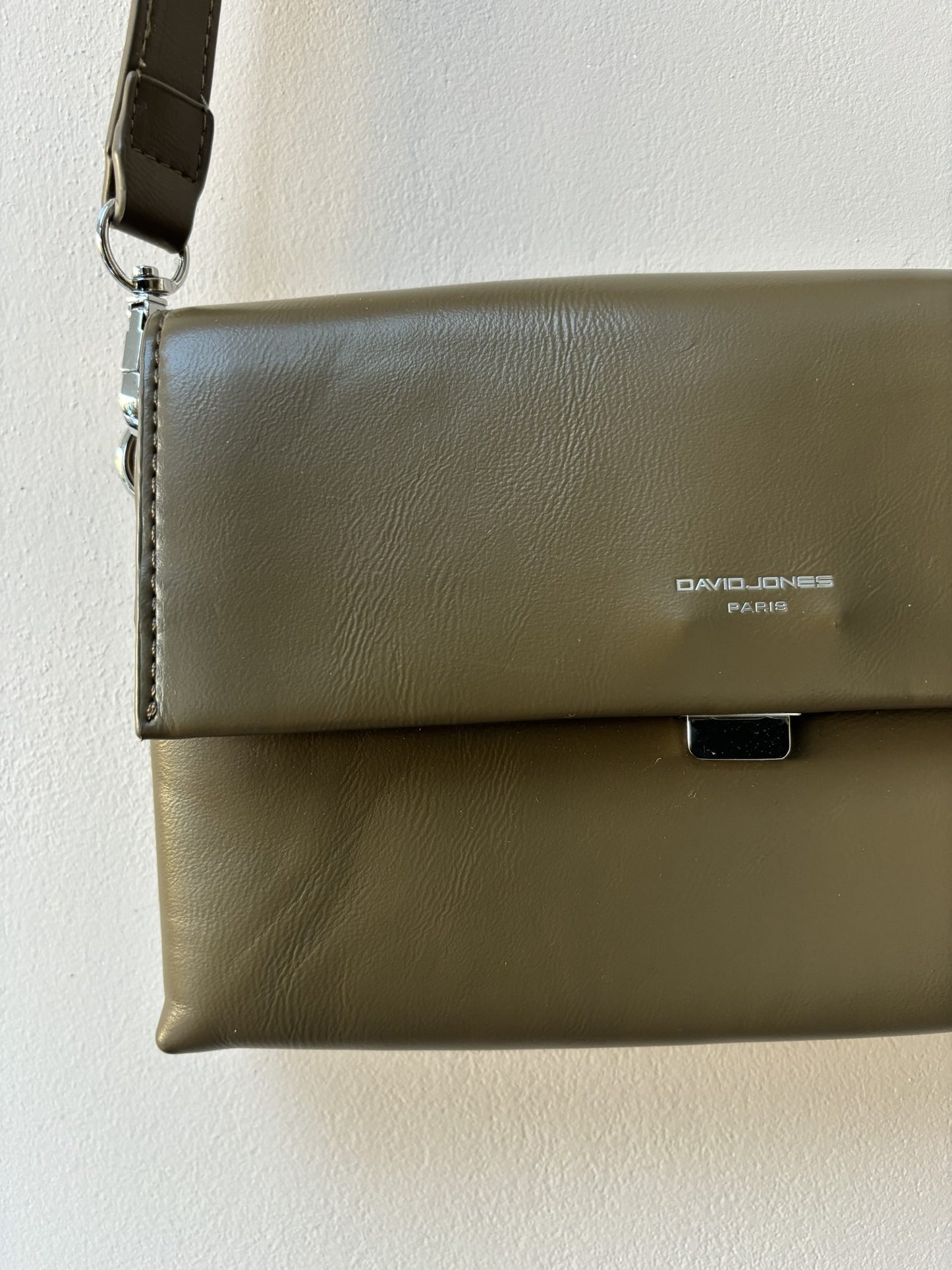 Olive green brown cross body bag