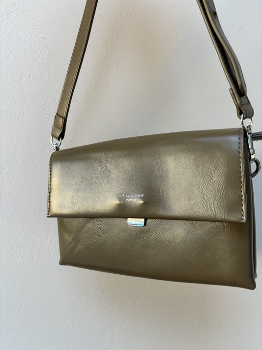 Olive green brown cross body bag
