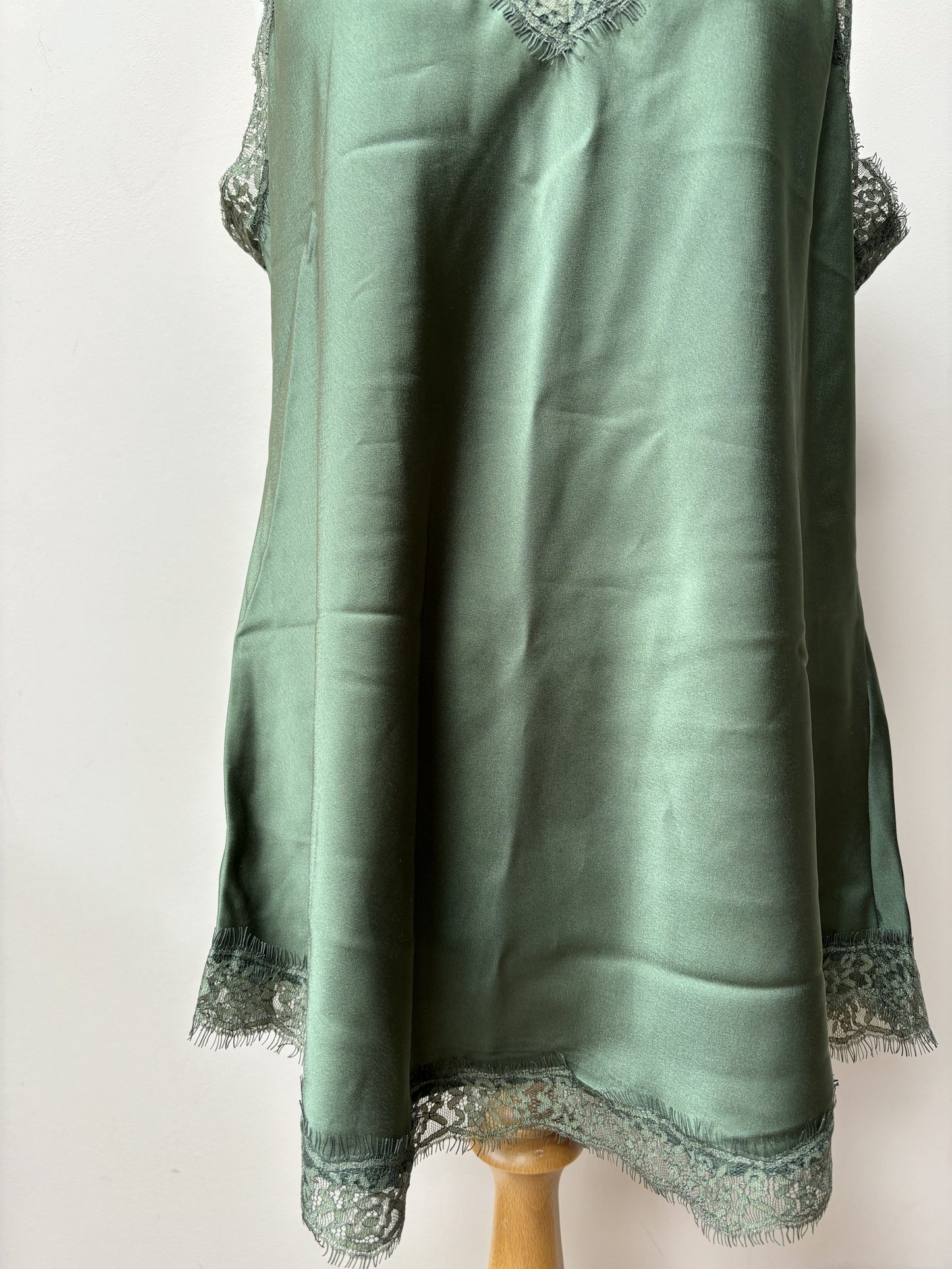 Green satin feel slip size Large