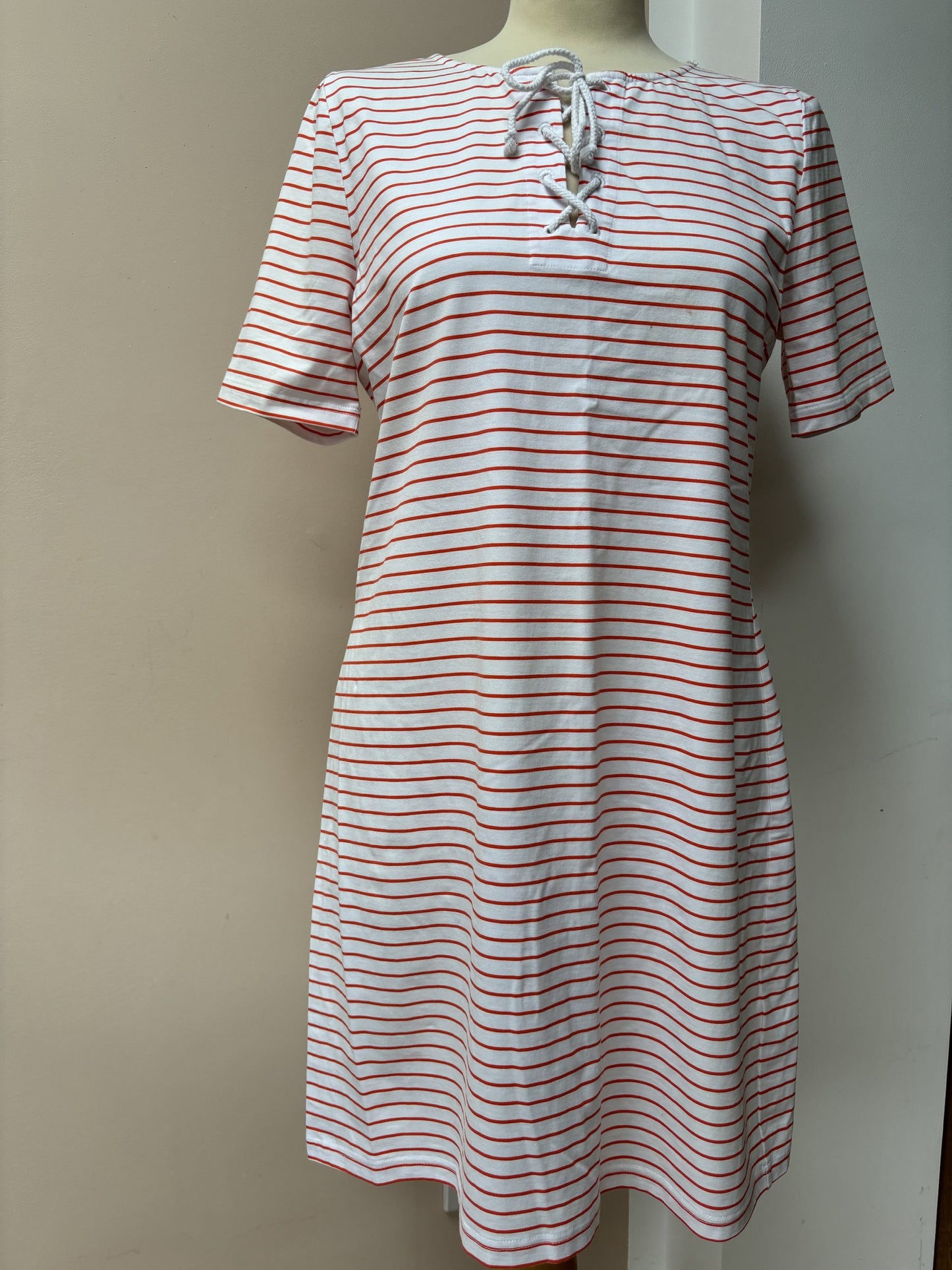 Striped cotton tshirt dress size 10/12
