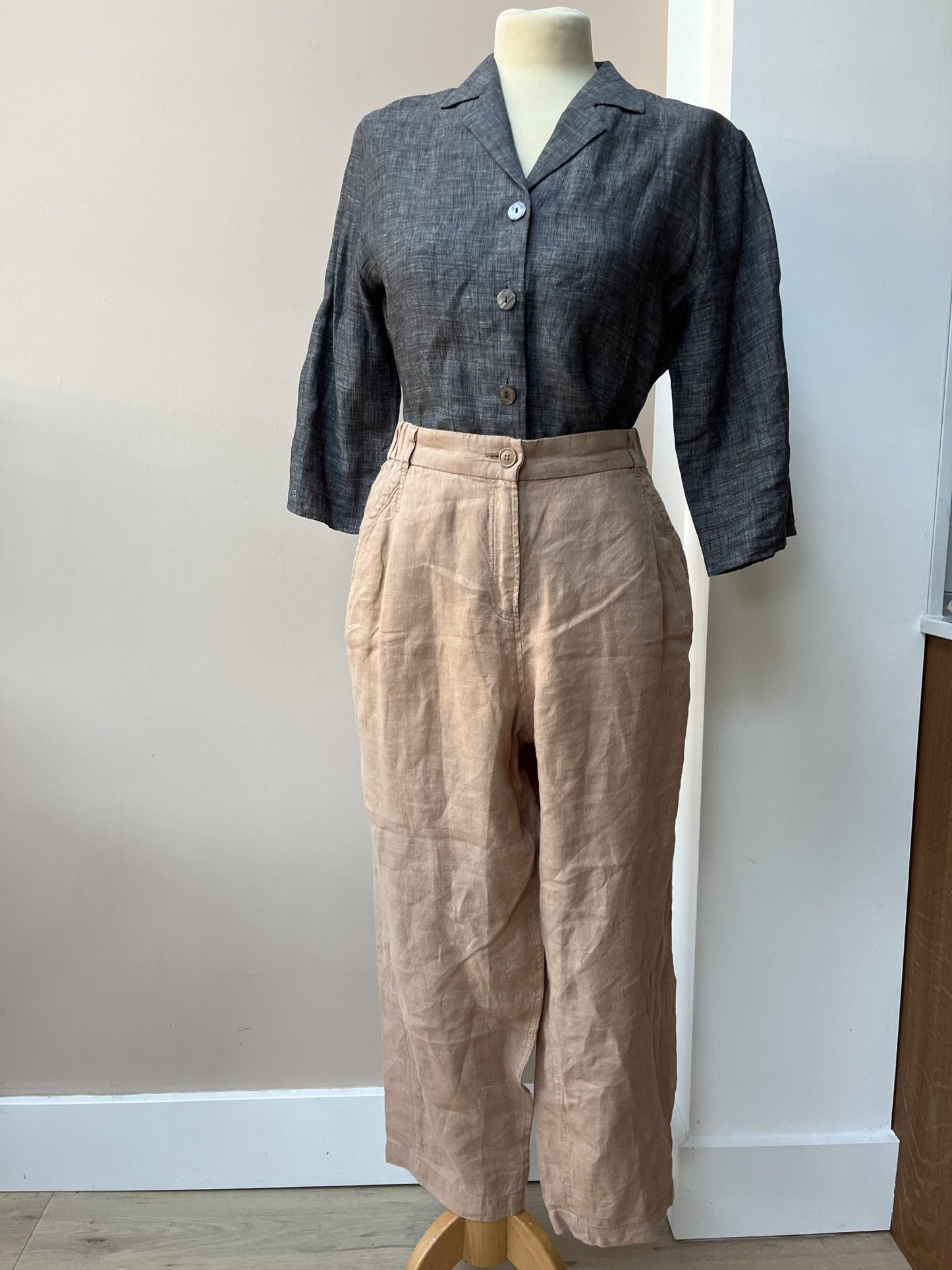 Poetry linen trousers dusky pink size 20