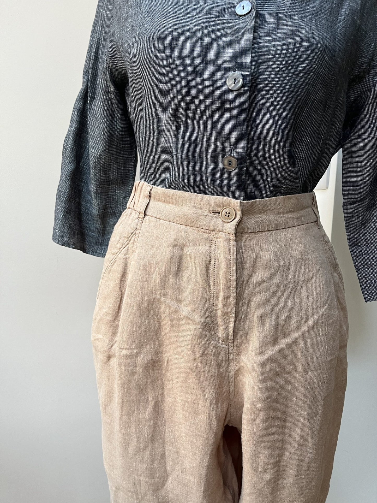 Poetry linen trousers dusky pink size 20