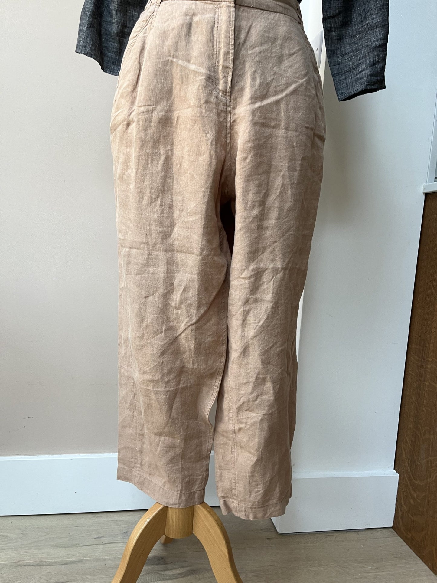 Poetry linen trousers dusky pink size 20