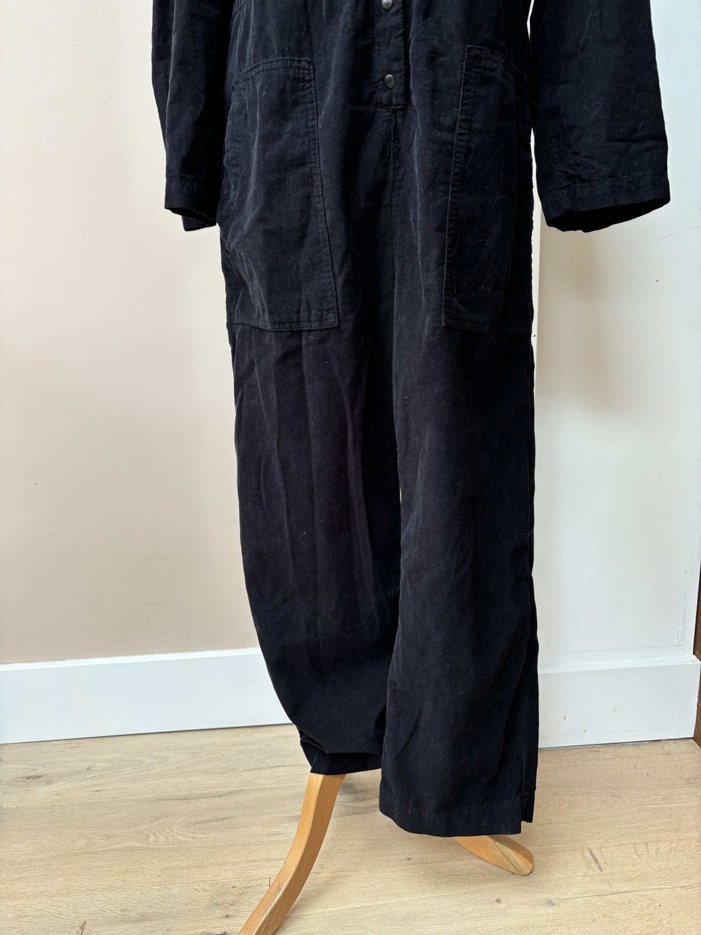 Black needlecord jumpsuit size S