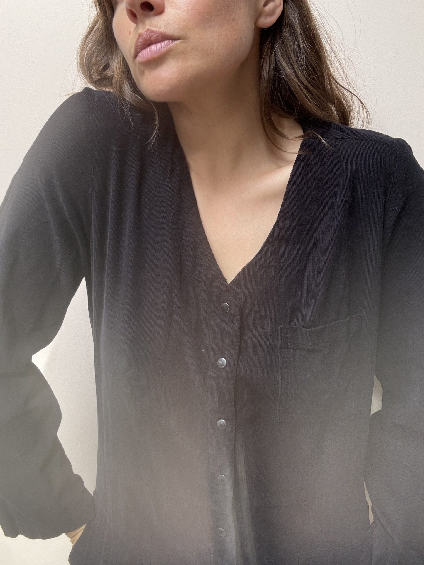 Black needlecord jumpsuit size S