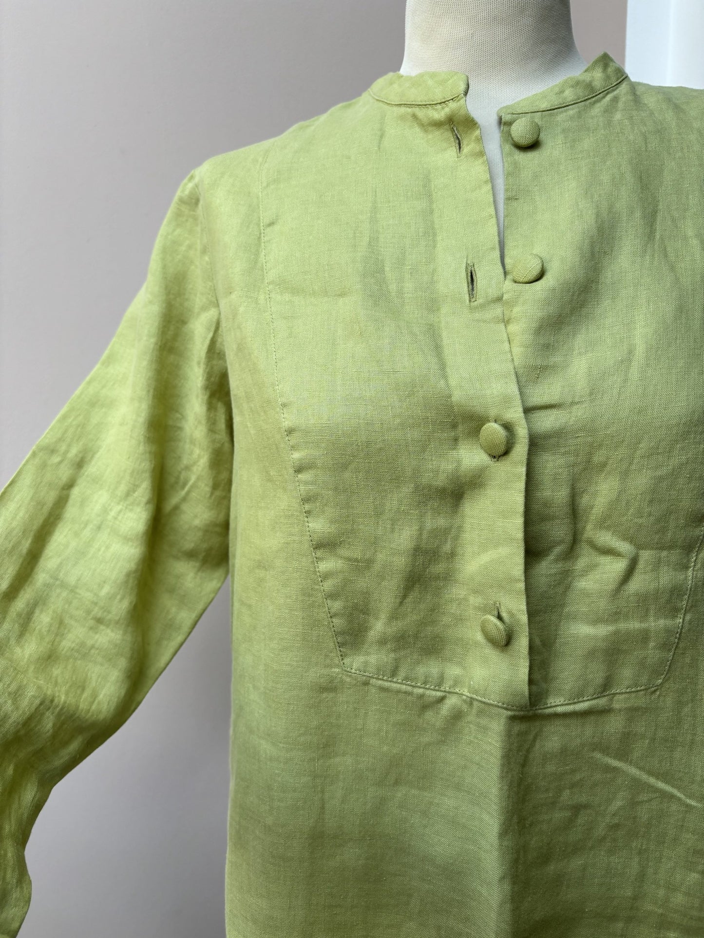 Lime green linen tunic dress size 10
