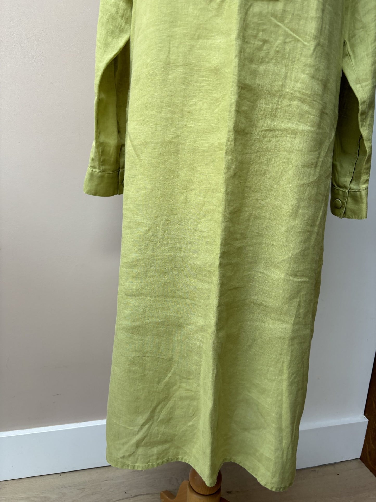 Lime green linen tunic dress size 10