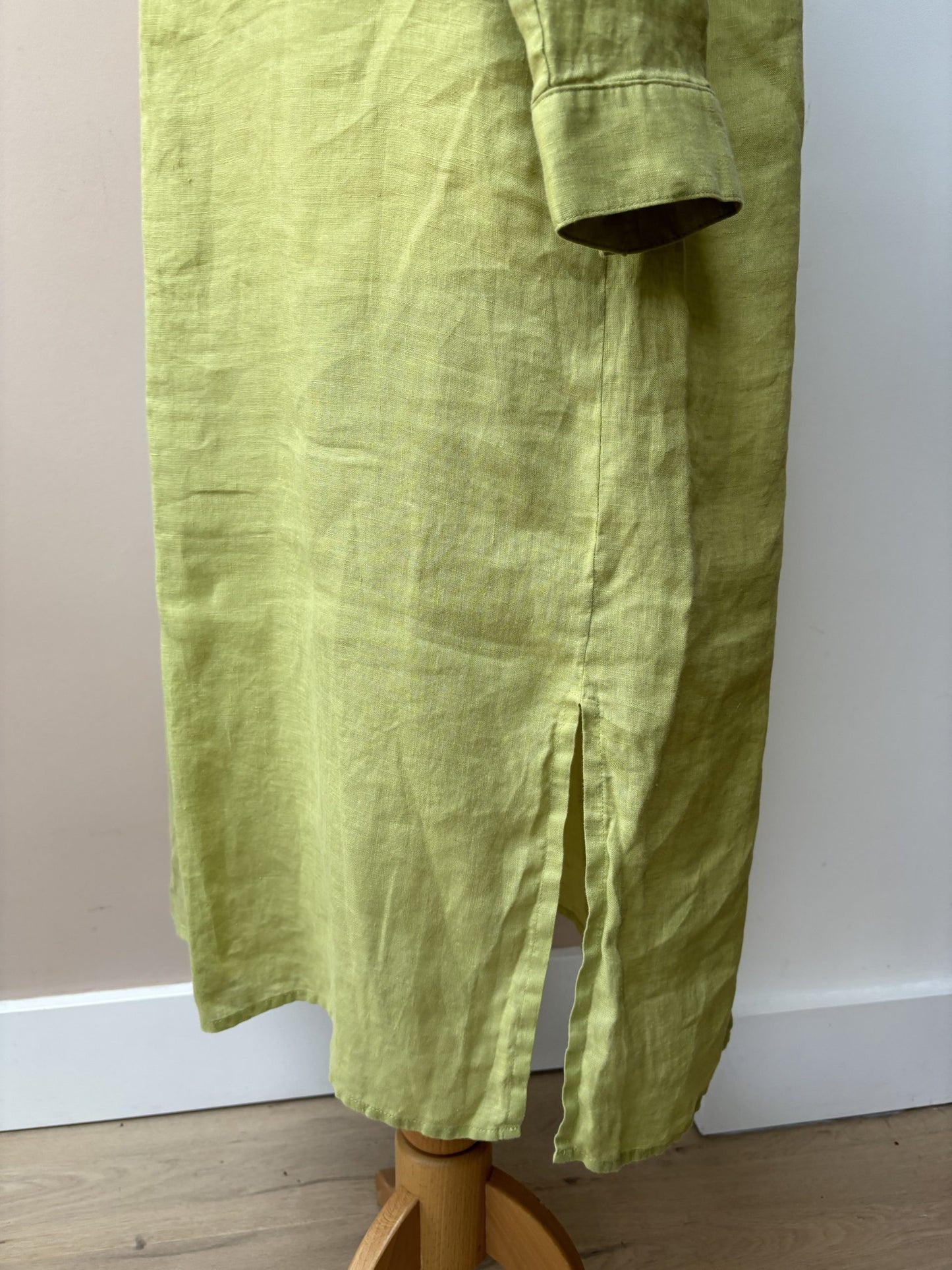 Lime green linen tunic dress size 10