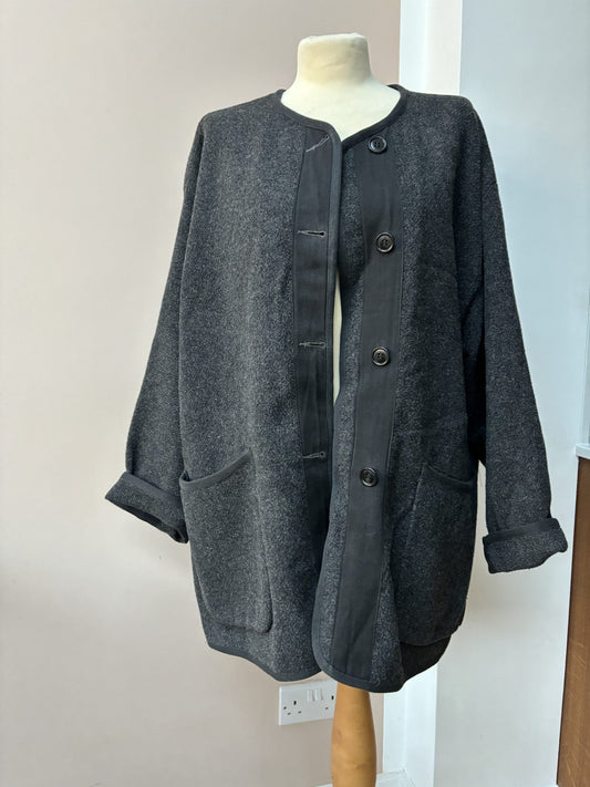 Wool alpaca mohair mix charcoal grey jacket size Medium