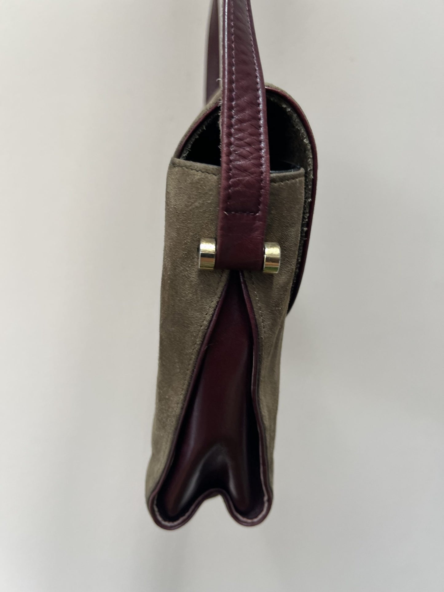 Charles Jourdan olive suede bag