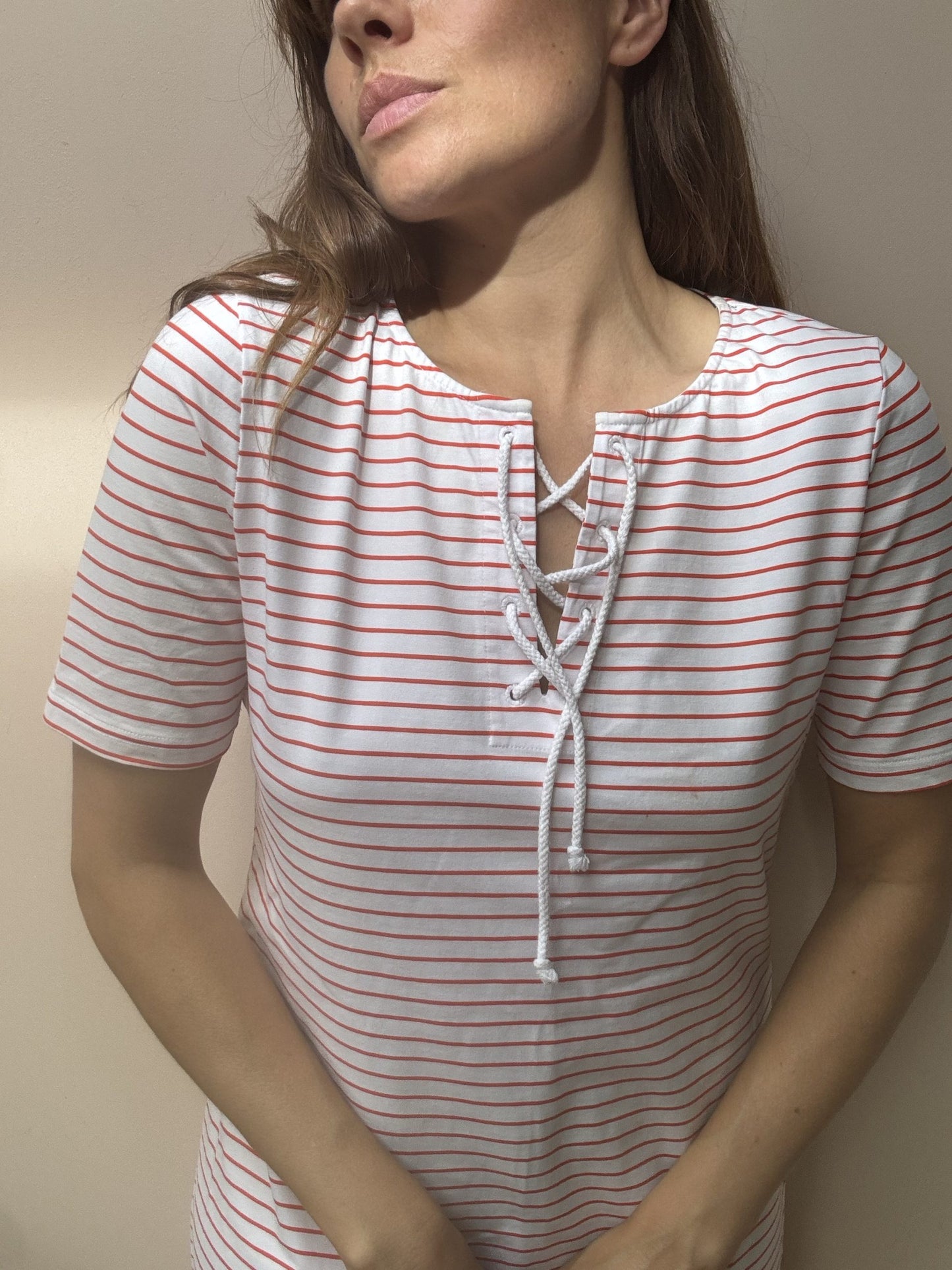 Striped cotton tshirt dress size 10/12