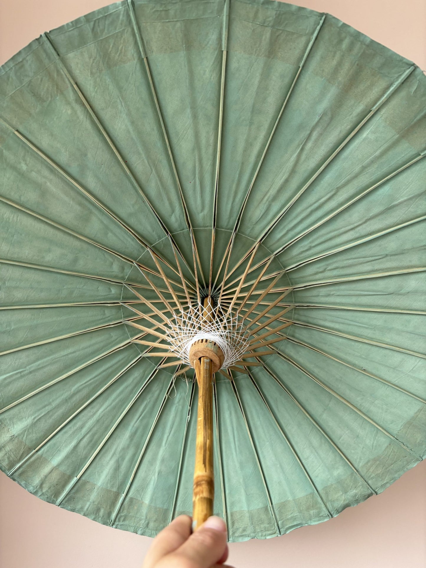 Vintage handmade paper and wood fruit pattern umbrella