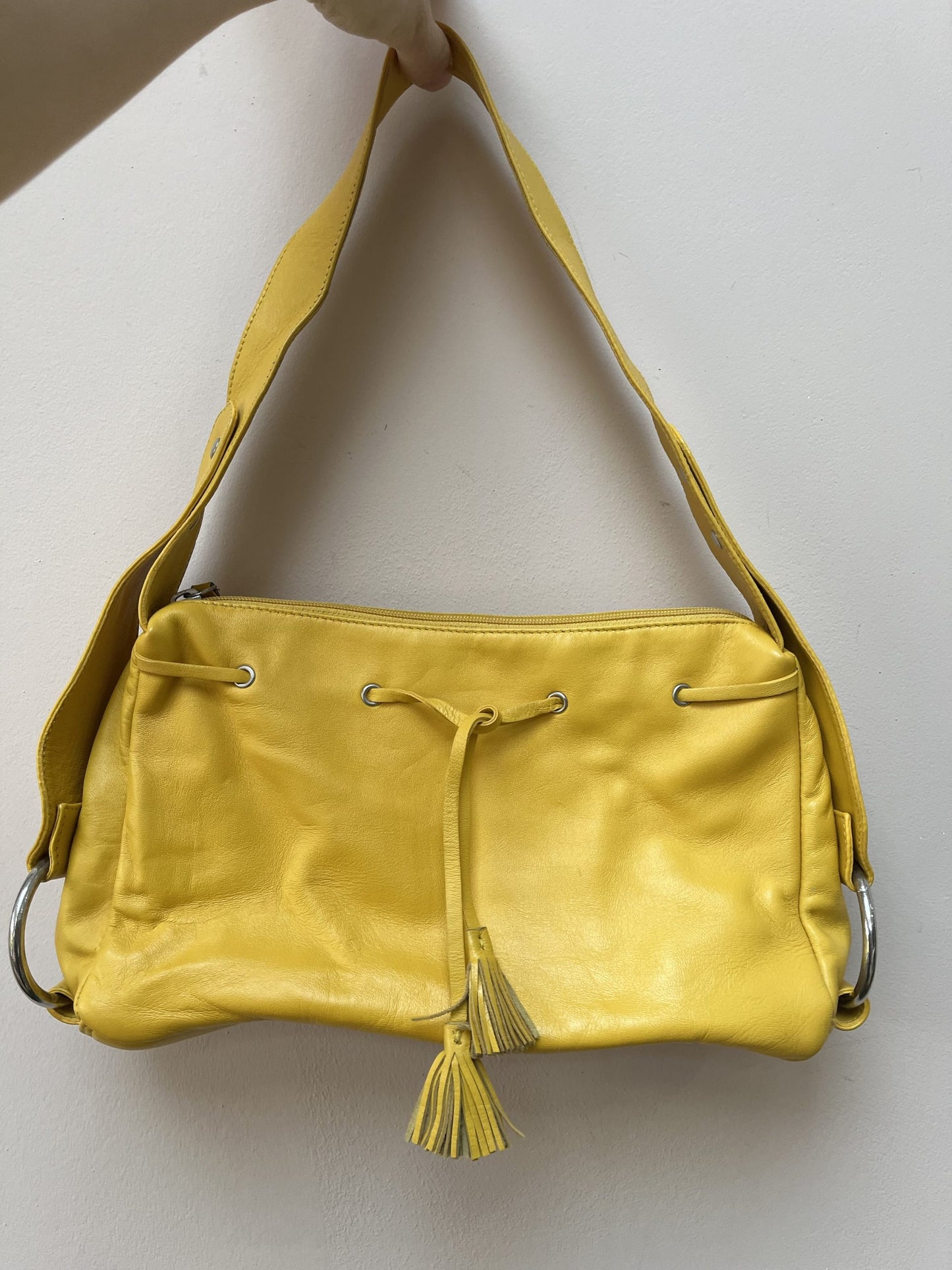 Yellow leather bag
