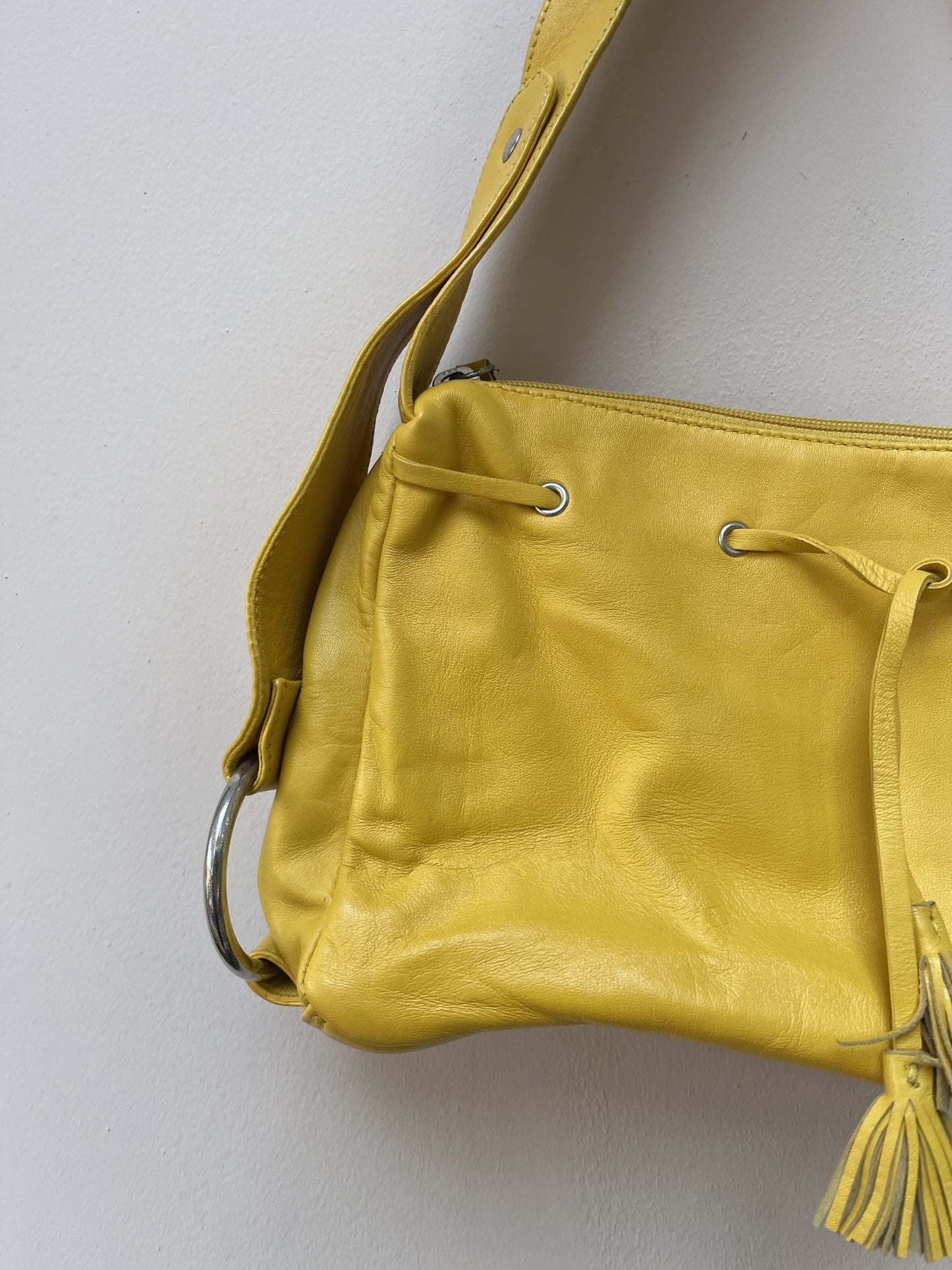 Yellow leather bag