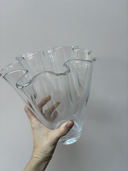 Large glass wavey vase