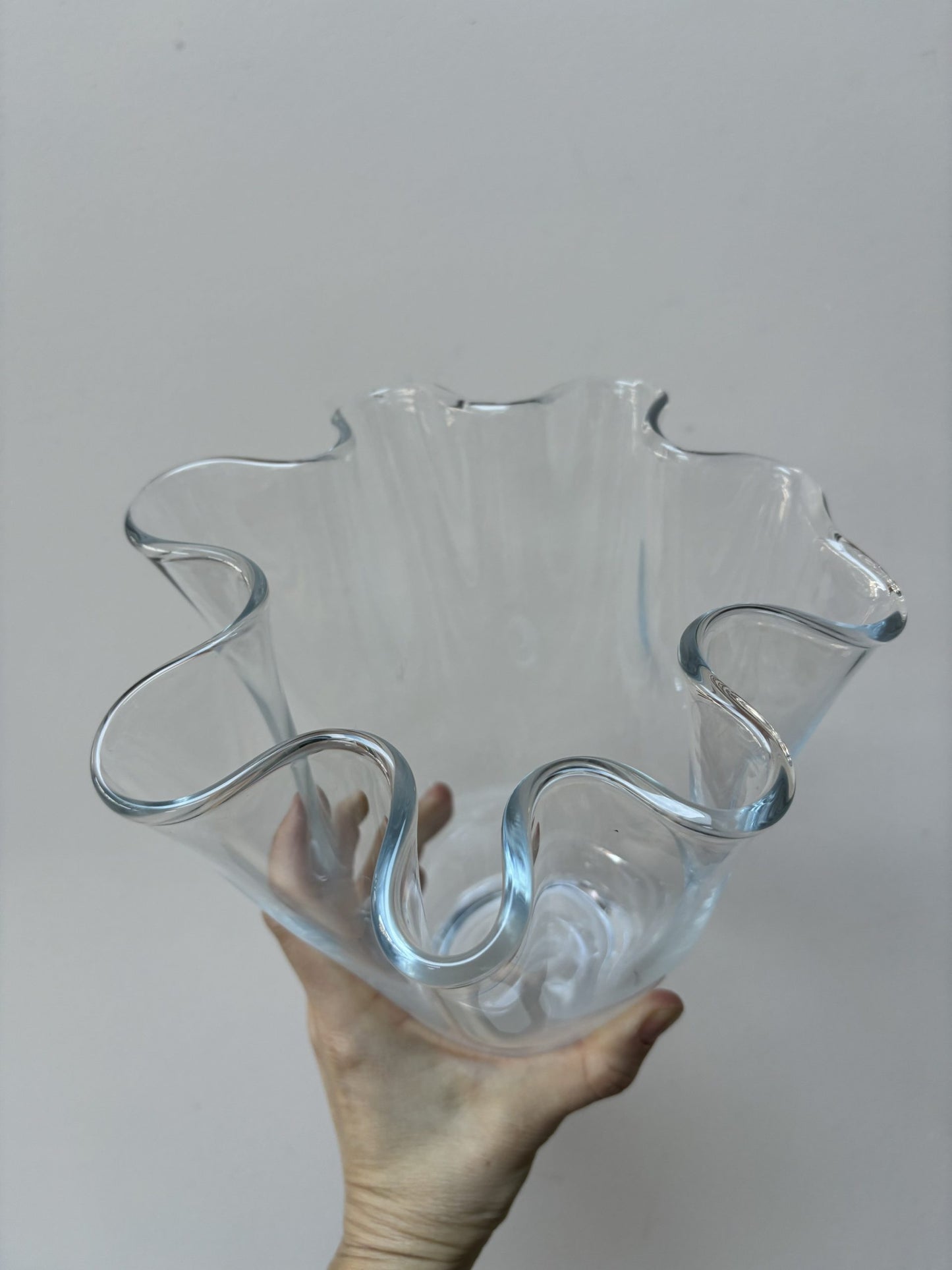 Large glass wavey vase