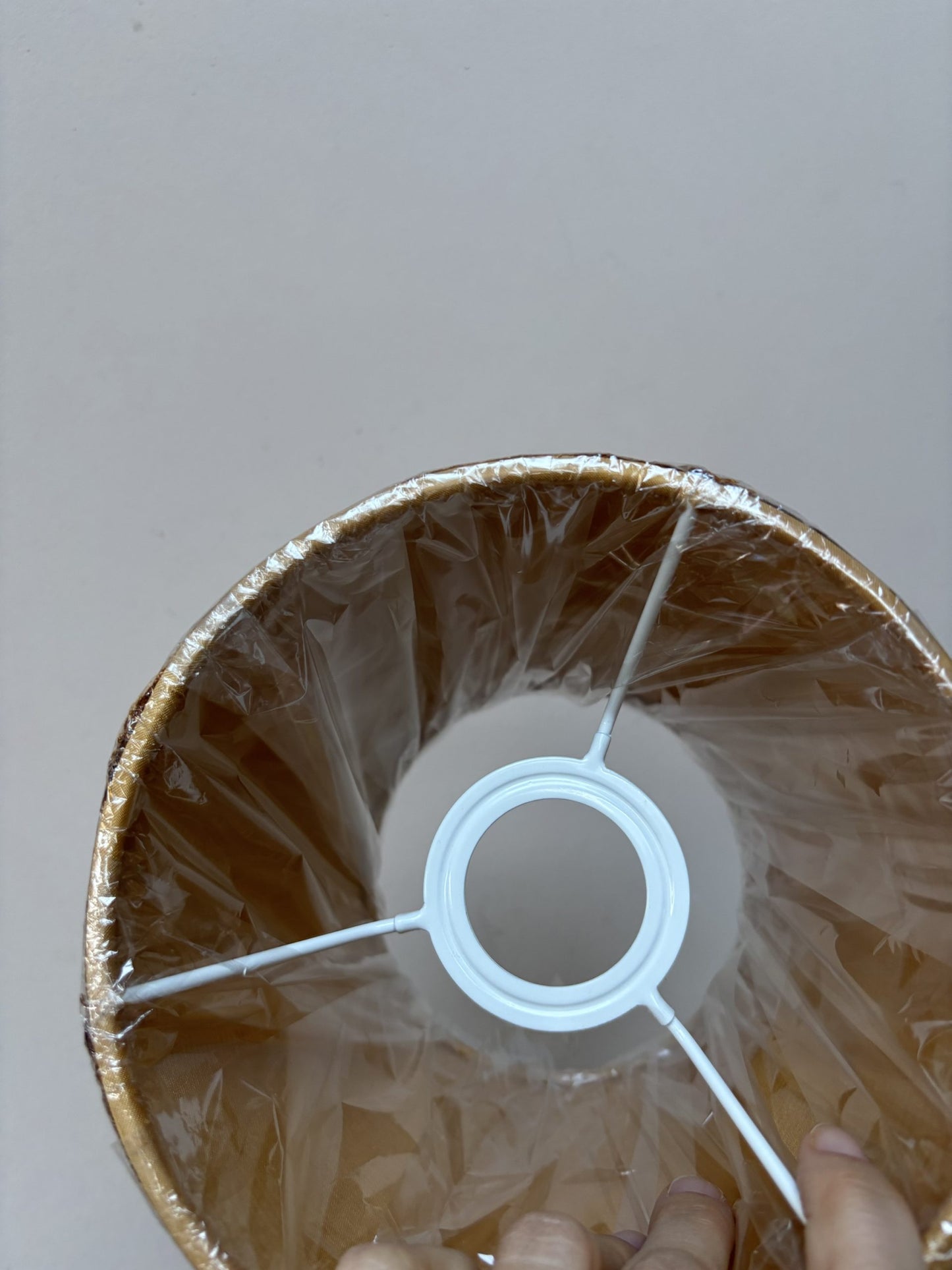 Small burnt orange fringed lampshade