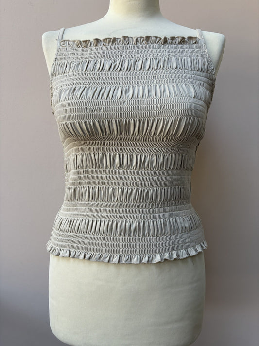 Beige crinkle vest size M