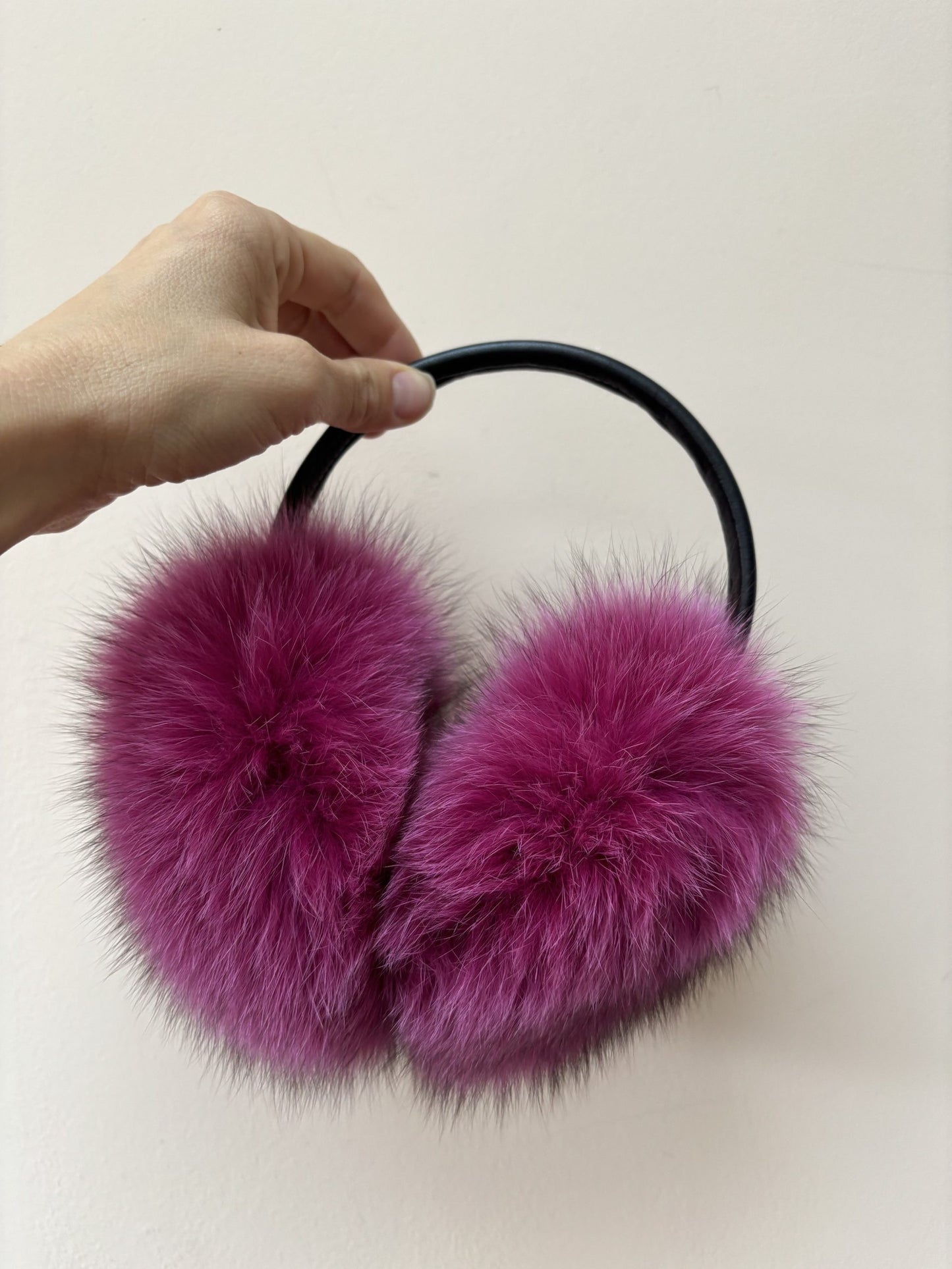 Pink fur earmuffs