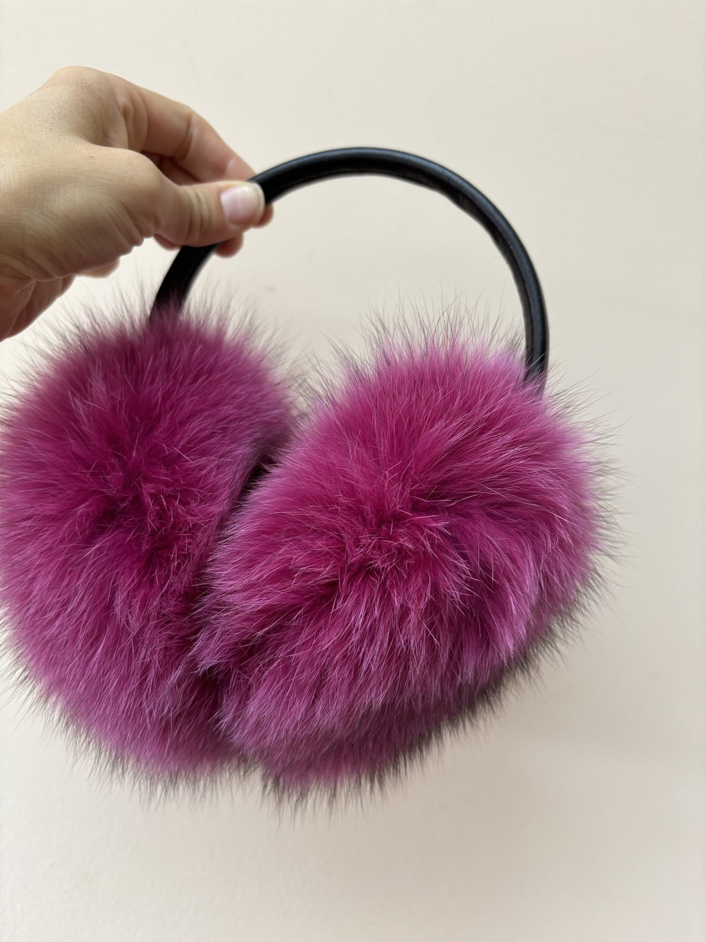 Pink fur earmuffs