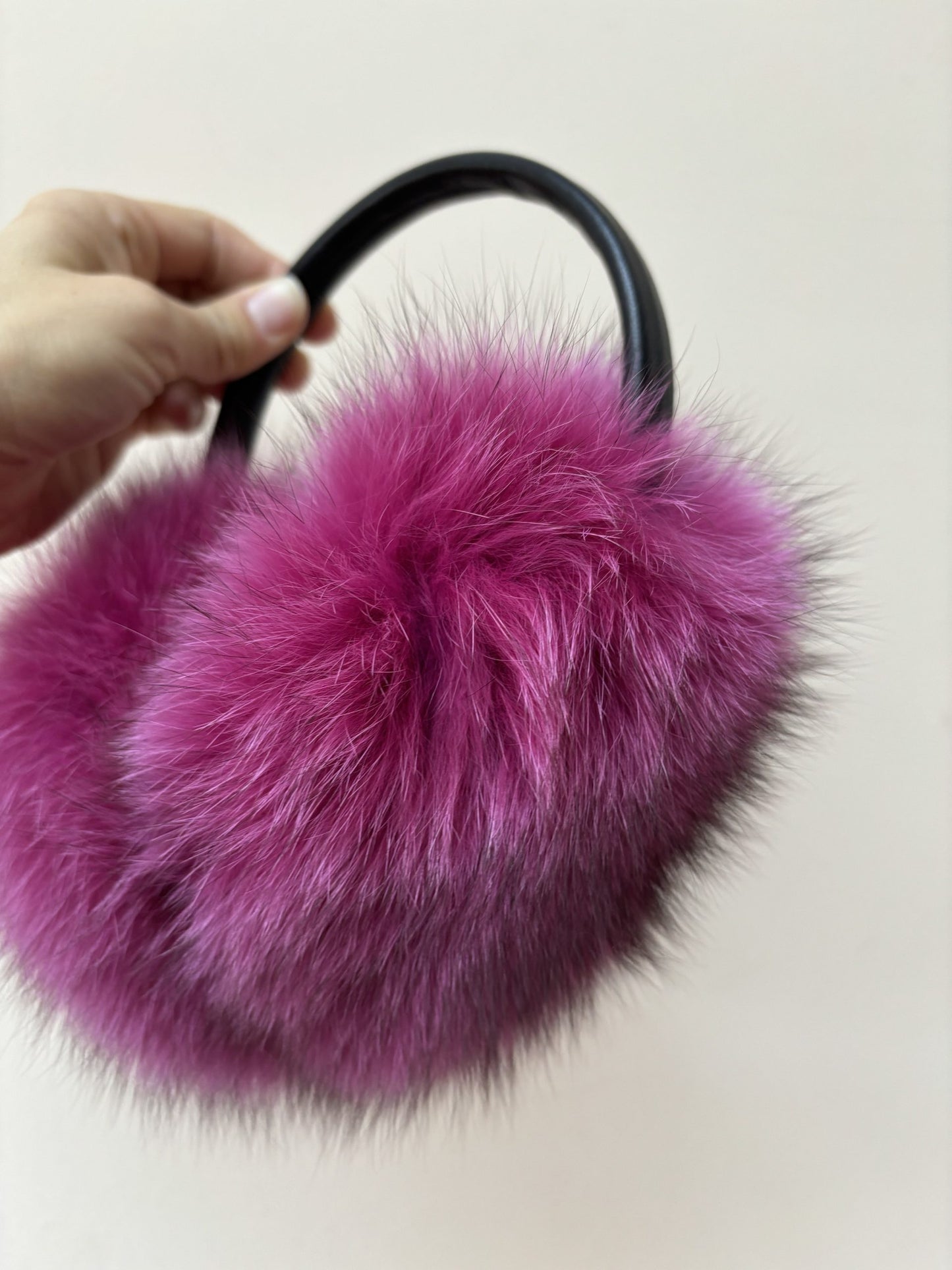 Pink fur earmuffs