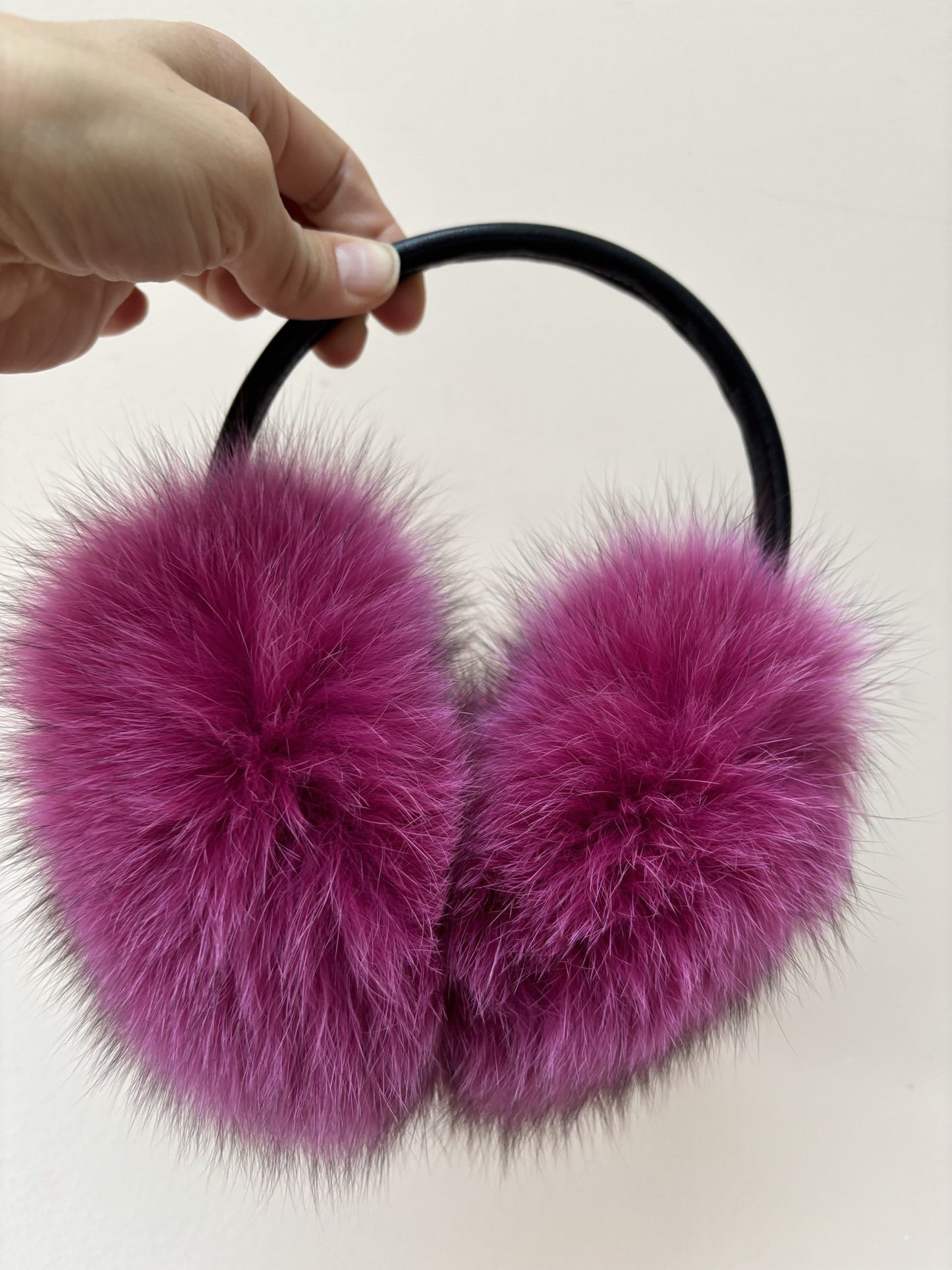 Pink fur earmuffs