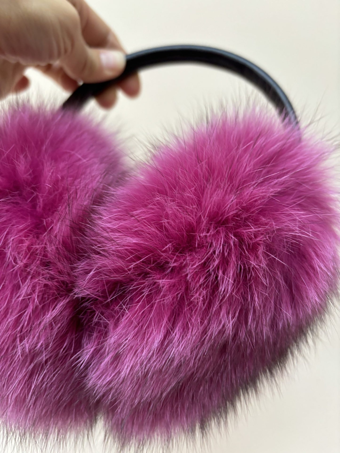 Pink fur earmuffs