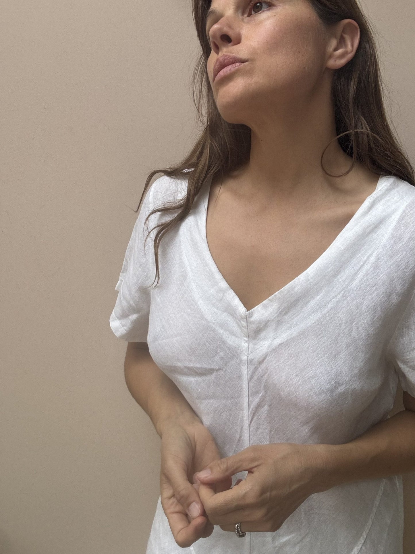 White linen dress size M